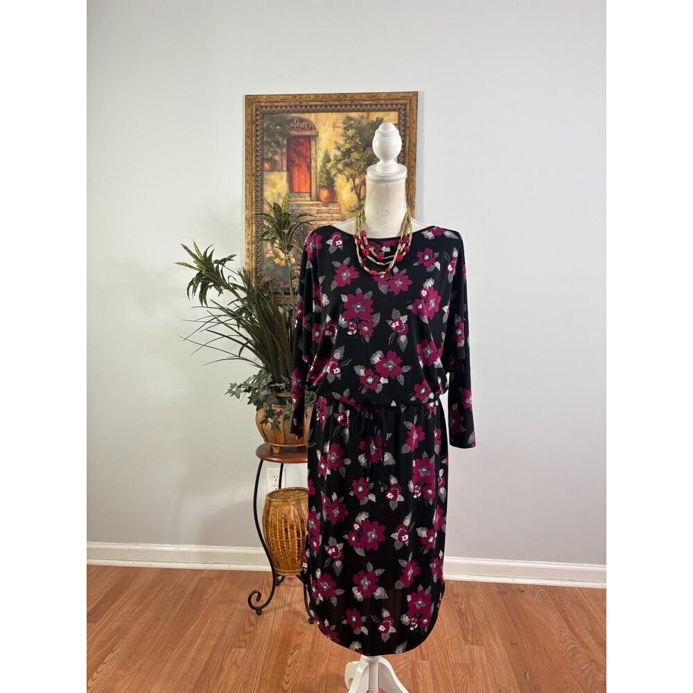 Lauren Ralph Lauren Sheath Dress Womens Medium Floral Partially Lined Tie Waist